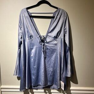 Petite For and Flair Satin Dress